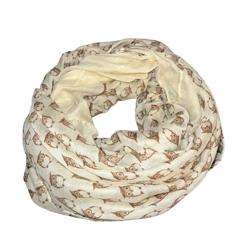 Tickled Pink Infinity Owl Print Scarf